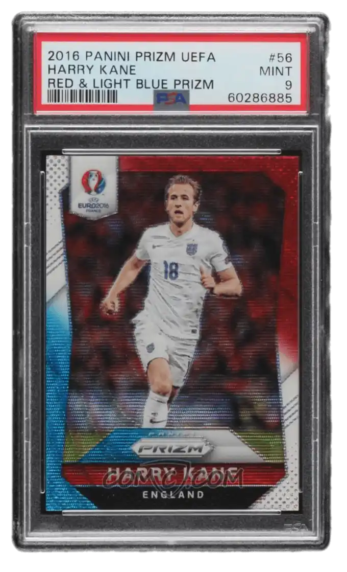 2016 Panini Prizm UEFA Euro - Red & Light Blue Prizm #56 - Harry Kane PSA 9 MINT