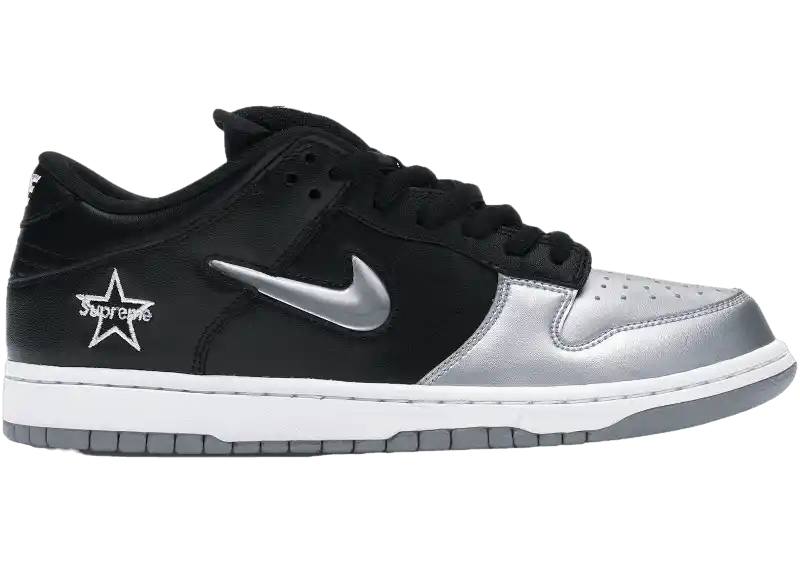 Nike SB Dunk Low - Supreme Jewel Swoosh Silver