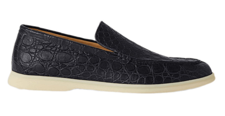 Loro Piana Caiman Leather Summer Walk Loafer - Classic Blue