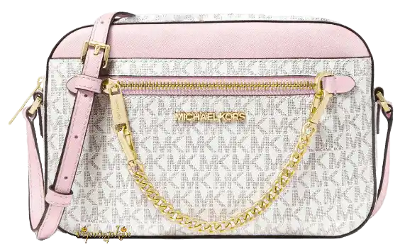 Michael Kors Jet Set East West Crossbody Bag - Large Vanilla/Pink