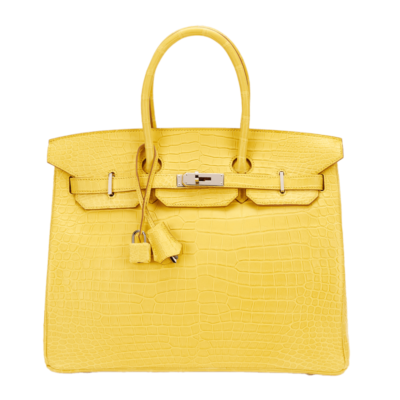 Hermès Jaune Poussin Matte Porosus Crocodile Birkin 35 Palladium Hardware, 2015