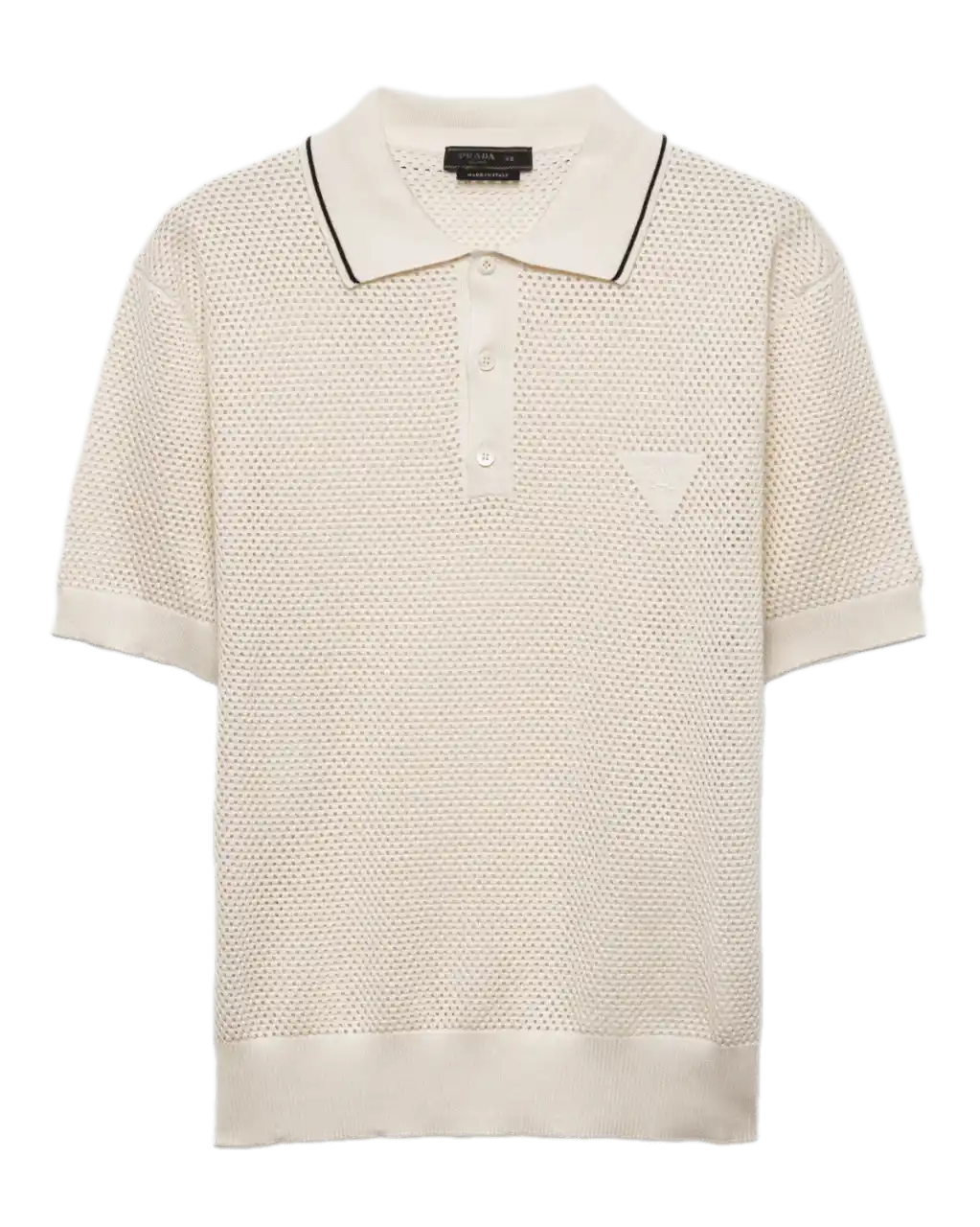 Prada Silk and Cotton Polo Shirt - Chalk White