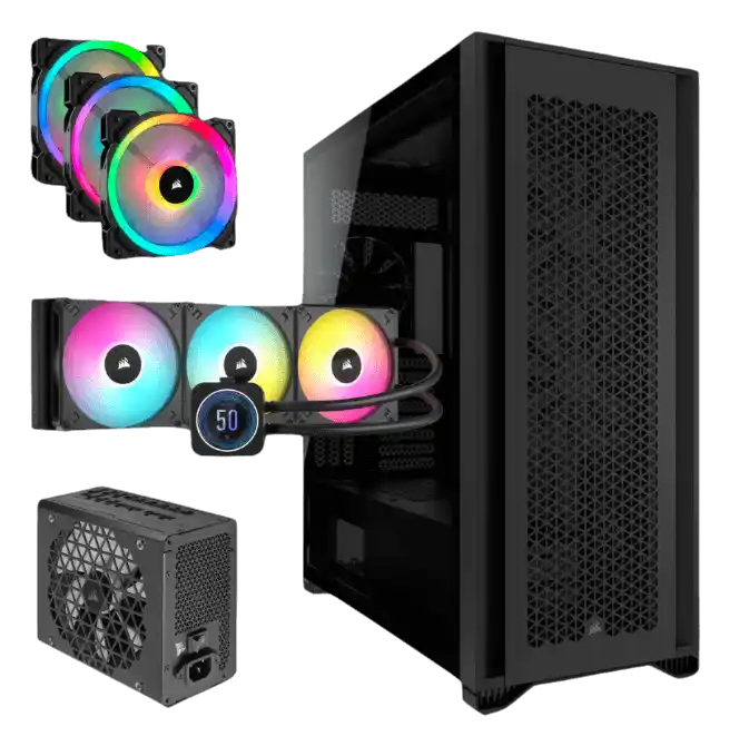 Corsair 7000D Airflow with Power Supply, AIO Cooler, and Fans Bundle Deal