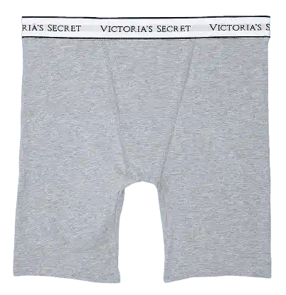 Victoria's Secret Logo Cotton High-Waist Boxer Brief - Heather Gray