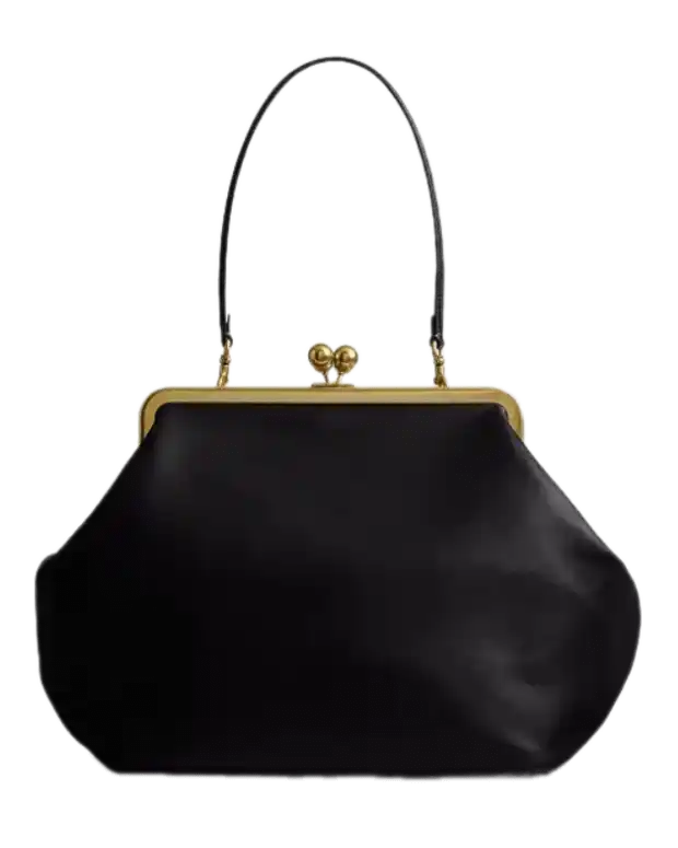 Coach Large Kisslock Frame Bag - Brass/Black