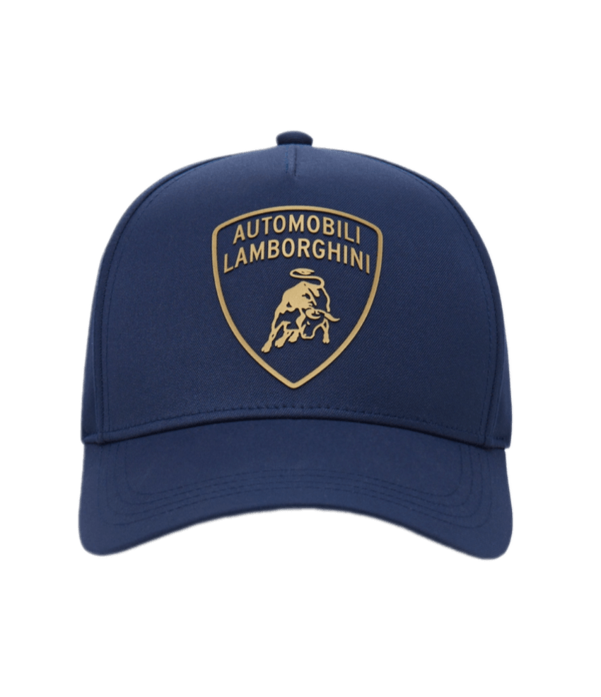Lamborghini Unisex Gold Shield Logo Cap - Blue
