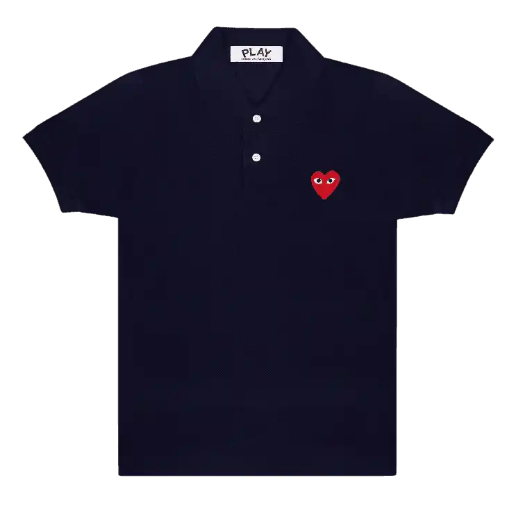 Comme des Garcons Play Red Emblem Polo - Navy