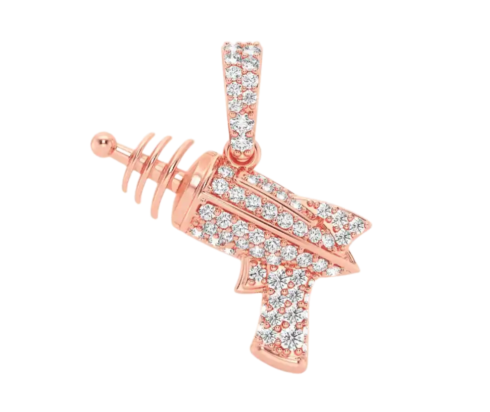 Raygun Diamond Pendant 14k Solid Rose Gold 0.33ctw