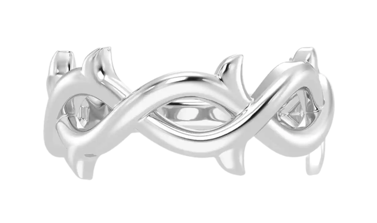 Thorn Ring 14k Solid White Gold