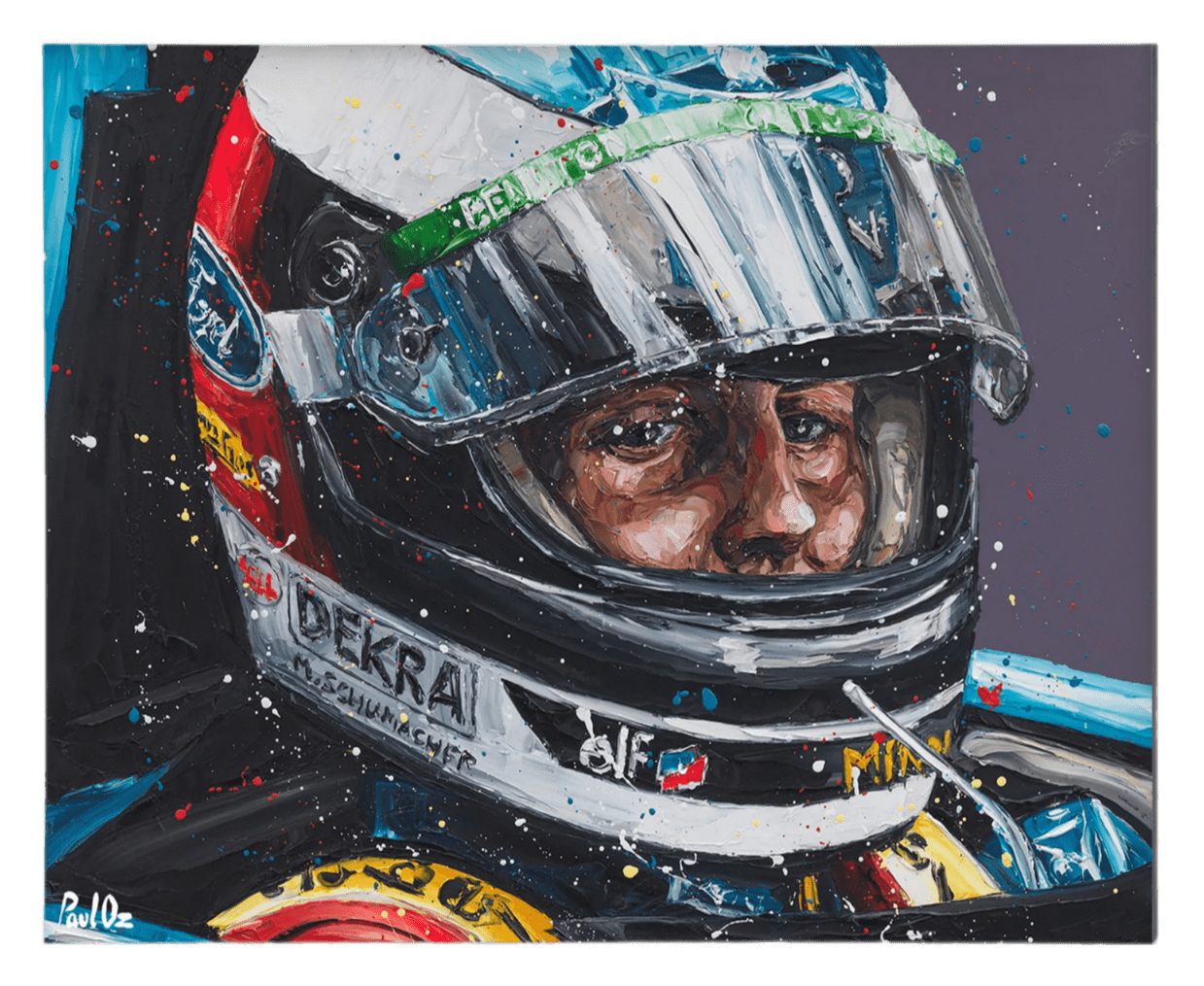 Michael Schumacher 1994 Australian GP Hand Embellished Canvas - Paul Oz