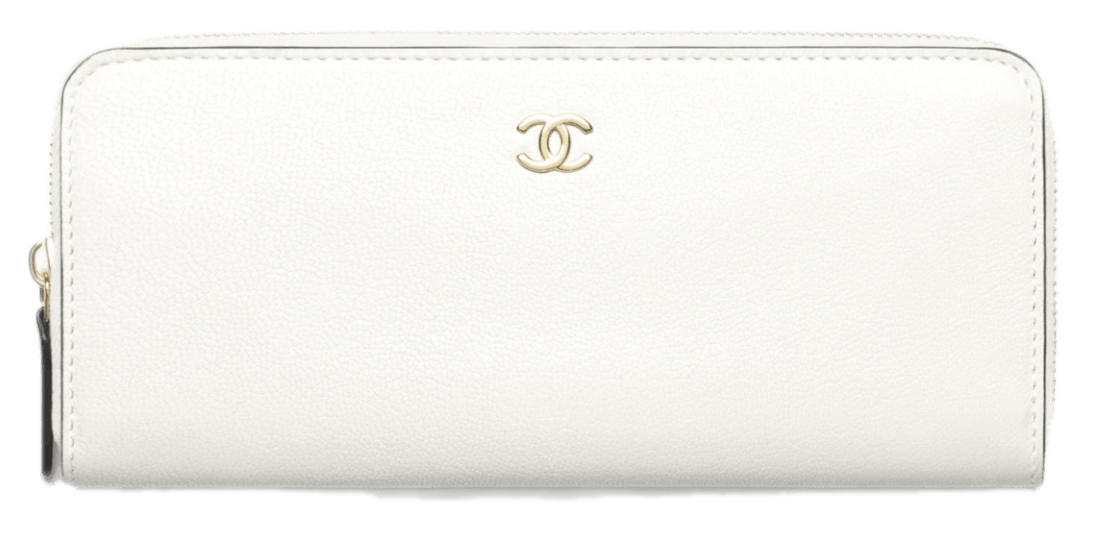 Chanel Long Zipped Wallet - White/Black