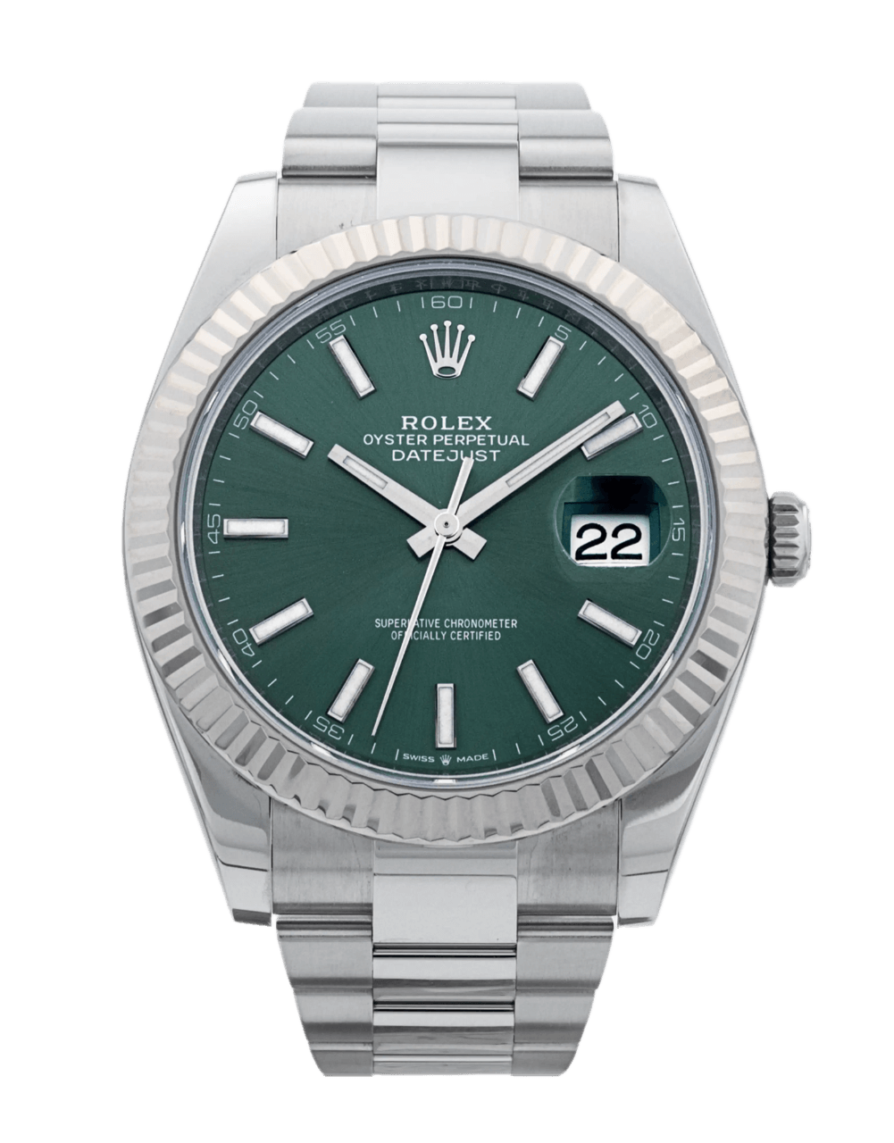Rolex Datejust Mint Green Dial (Oyster) - 41mm, Steel and White Gold (2024)