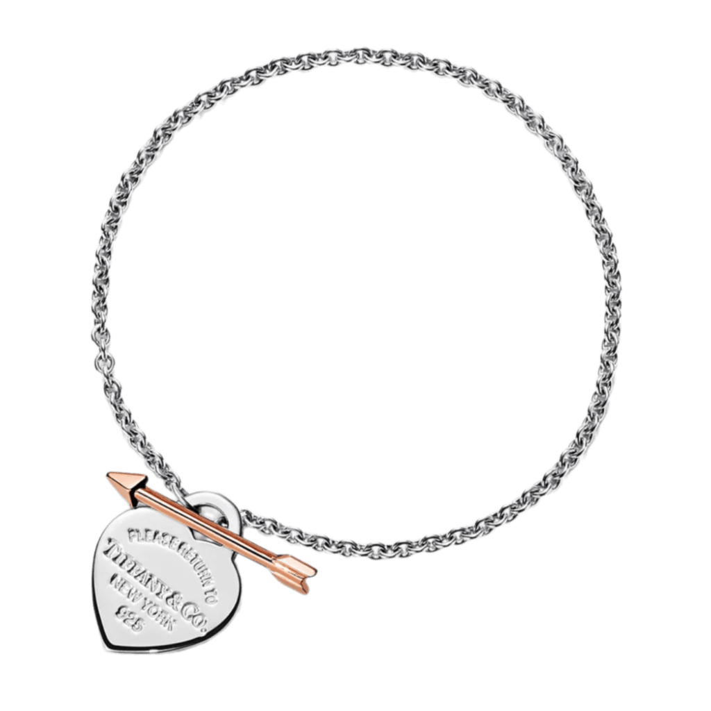 Tiffany Lovestruck Heart Tag Bracelet - Silver and Rose Gold, Small
