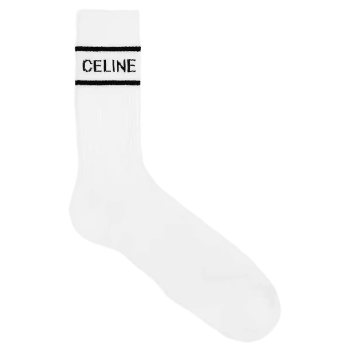 Celine Socks In Striped Cotton - White/Black