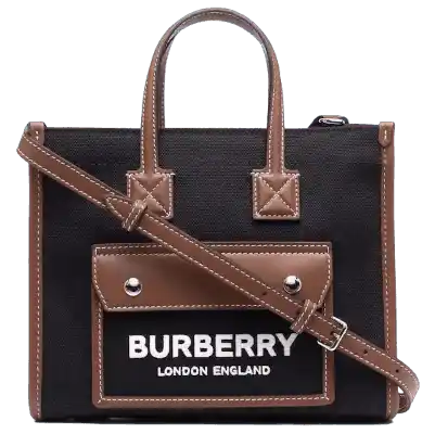 Burberry Freya Tote - Black/Tan