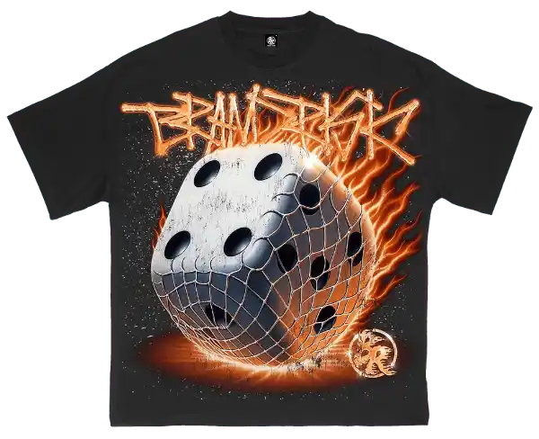 Brand Risk Flaming Dice Roll Black Tie