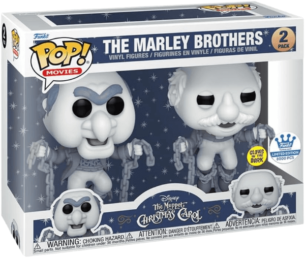 Funko 74296 Pop! Movies: The Muppet Christmas Carol - The Marley Brothers (Glow in the Dark Exclusive Limited to 8000 Pieces) 2-Pack