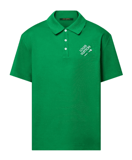 Louis Vuitton Embroidered Signature Short-Sleeved Cotton Polo - Green
