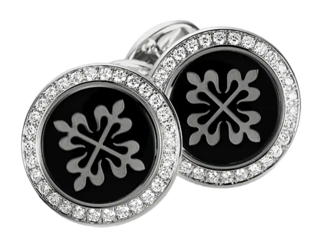 Patek Philippe Calatrava Cuff Links 60 Diamonds - 18K White Gold