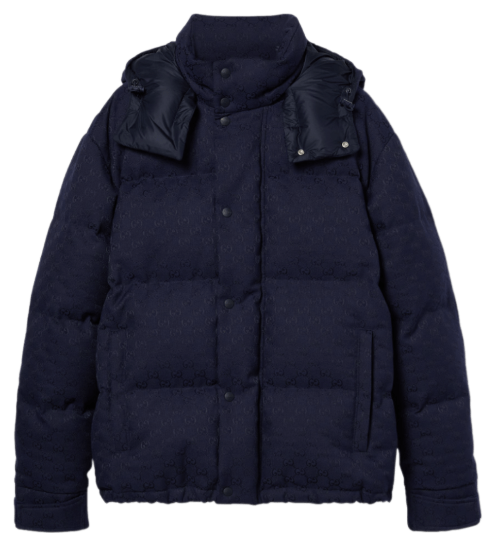 Gucci GG Canvas Down Jacket - Dark Blue