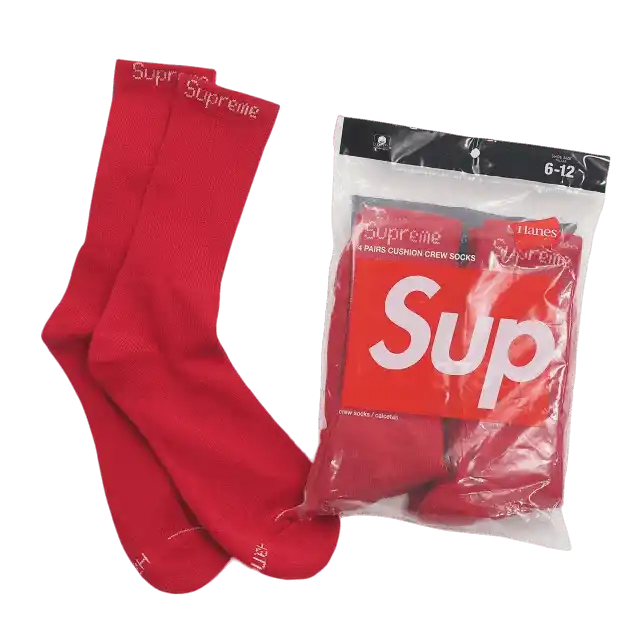 Supreme Hanes Socks (4 Pack) - Red
