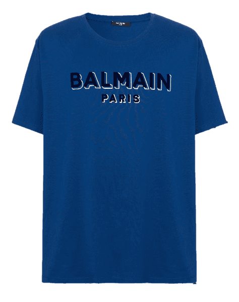 Balmain Metallic Flocked T-shirt - Navy