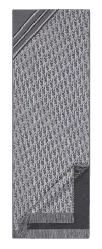 Dior Oblique Scarf - Gray and White