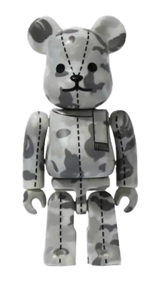 Bearbrick x A Bathing Ape 28th Anniversary Camo 2 100% - Grey