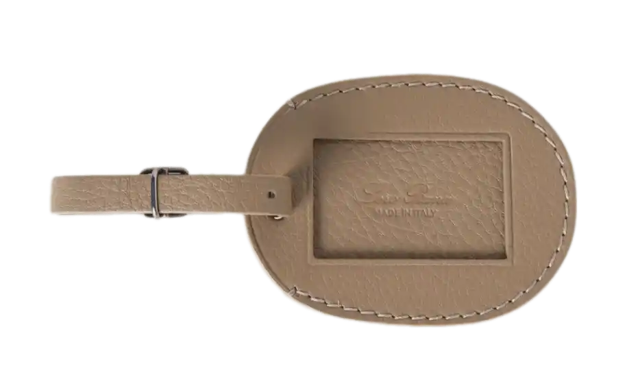 Loro Piana Oval Luggage Tag - Warm Mastic/Onyx
