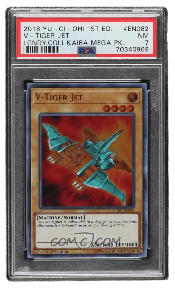 2018 Yu-Gi-Oh! - Legendary Collection Kaiba- 1st Edition #LCKC-EN082 - Ultra Rare - V-Tiger Jet PSA 7 NM