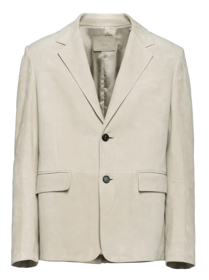 Prada Suede Leather Jacket - Ice
