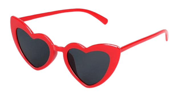 Red Heart Shaped Sunglasses