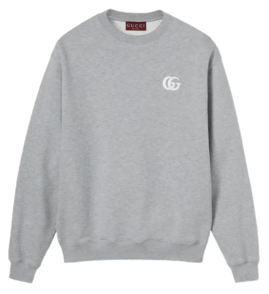 Gucci Cotton Jersey Sweatshirt with Embroidery - Grey