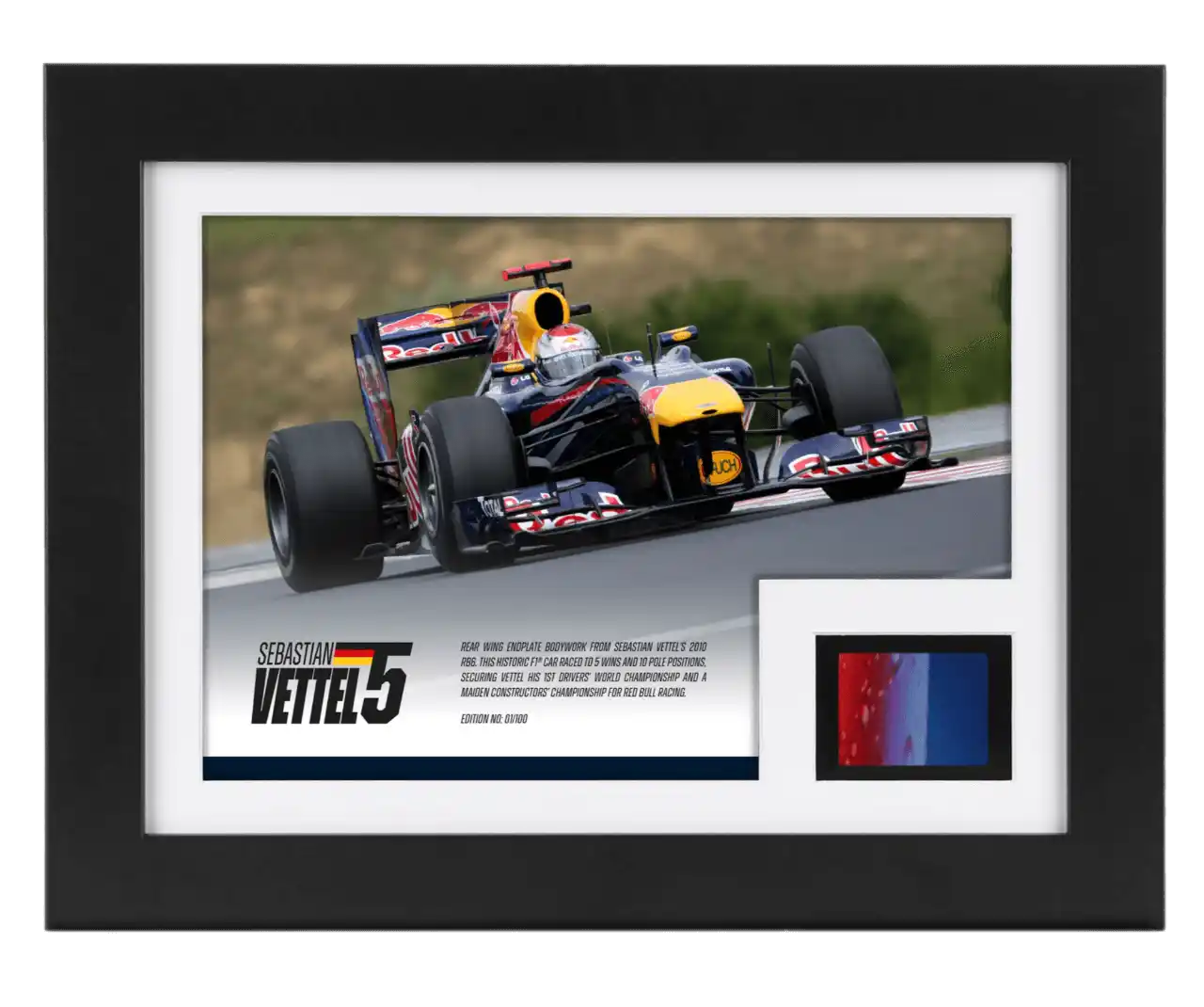 Limited Edition Sebastian Vettel 2010 Red Bull Racing 'Simply Cola' Bodywork & Photo