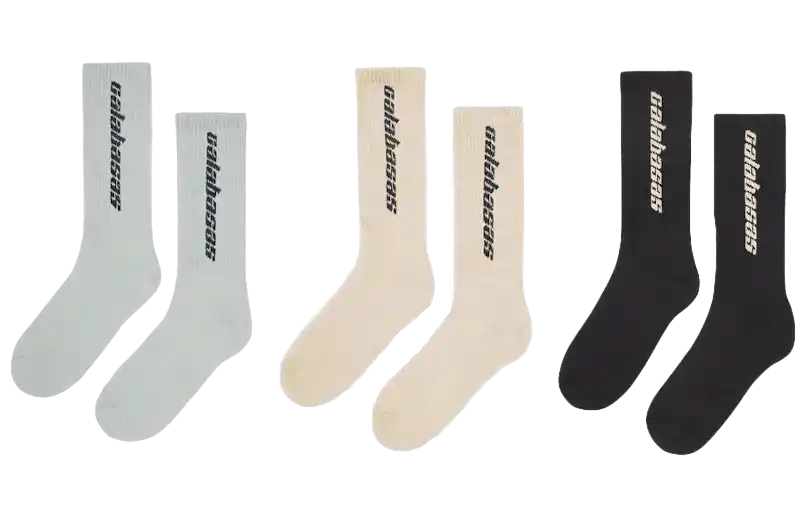 Yeezy Calabasas Socks (3 Pack) - Core/Glacier/Sand