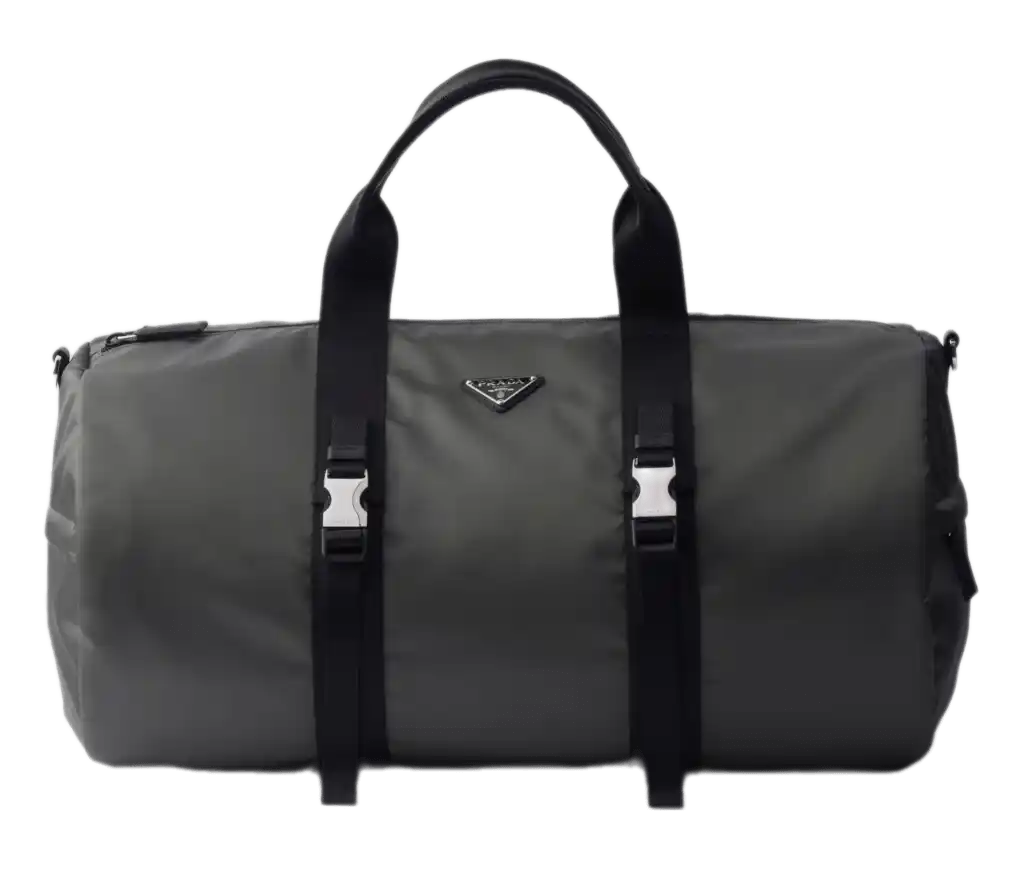 Prada Re-Nylon and Saffiano Leather Duffle Bag - Forest Green