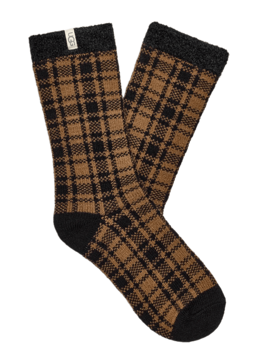 UGG Women's Josephine Fleece Lined Sock - Chestnut / Black Buffalo Check