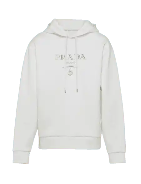 Prada Cotton Hoodie - White/Silver