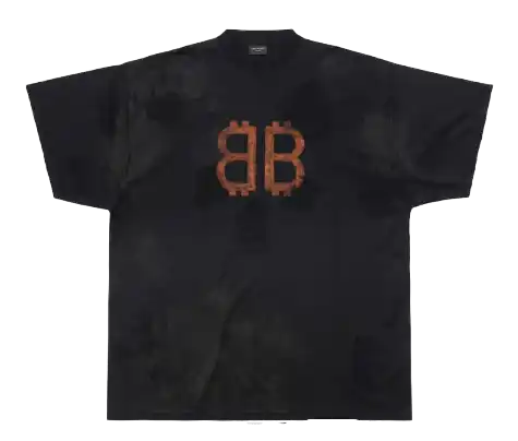 Balenciaga Crypto Oversized T-shirt - Black Faded