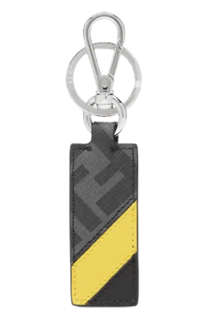 Fendi Diagonal Key Charm - Black