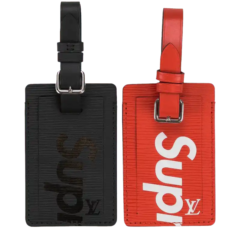 Louis Vuitton x Supreme Luggage Tag Set - Epi Black/Red