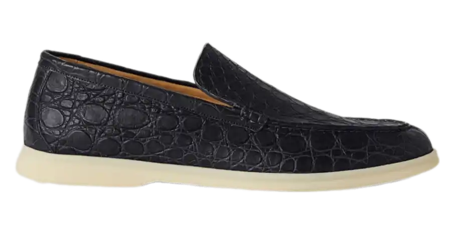 Loro Piana Caiman Leather Summer Walk Loafer - Classic Blue