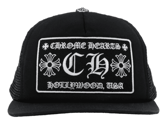 Chrome Hearts CH Hollywood Trucker Hat - Black/Black