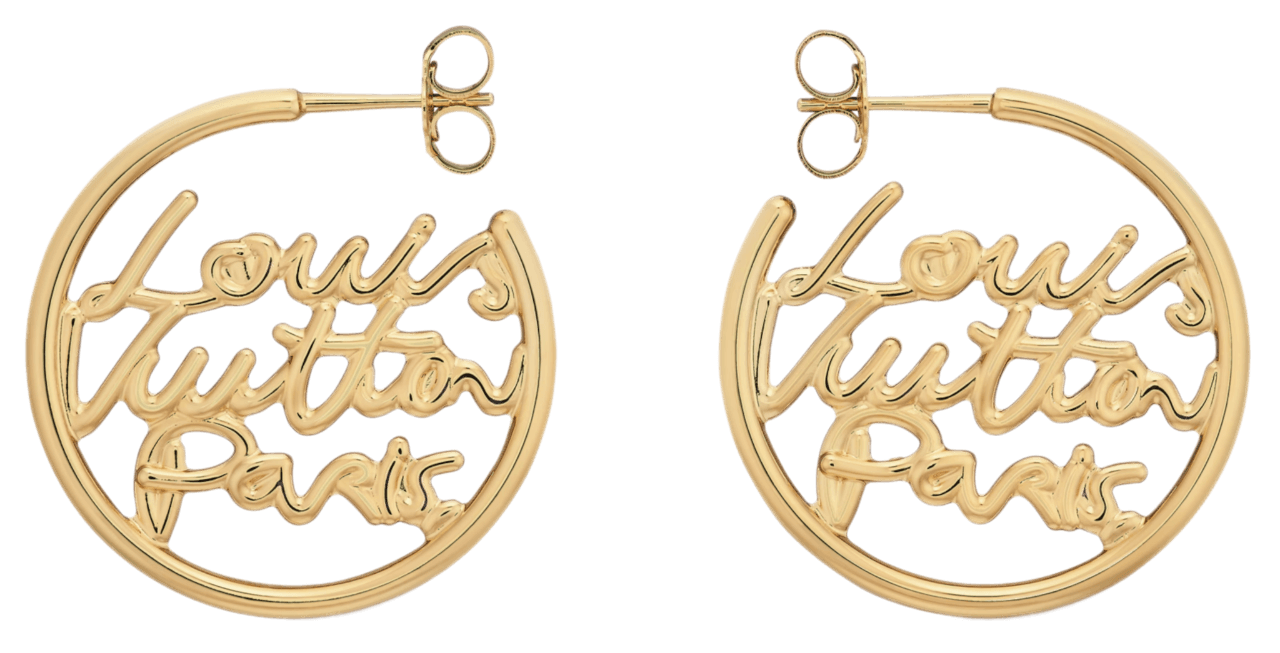 Louis Vuitton LV Script Hoops PM - Gold