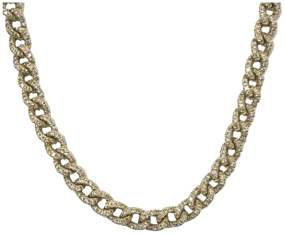 Yellow Gold Curb Diamond Choker Necklace