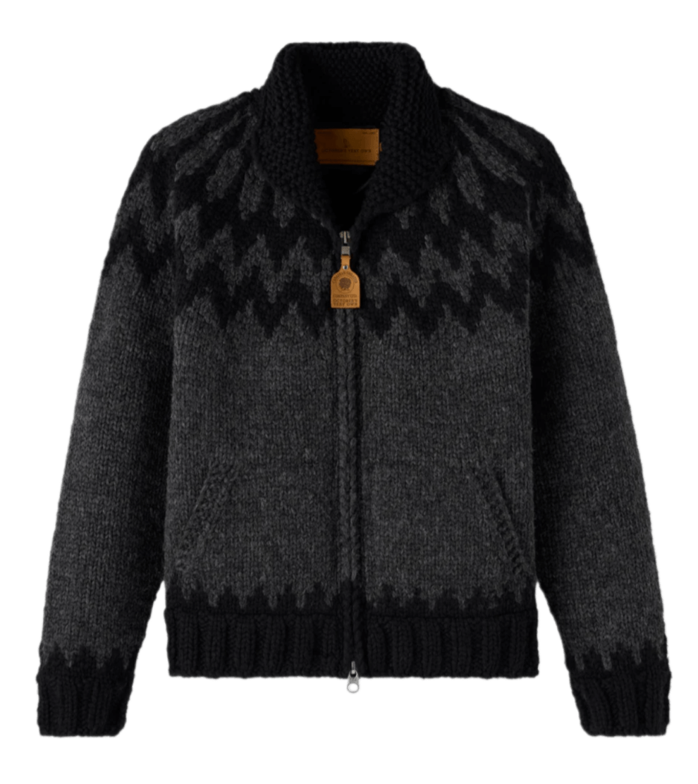OvO Canadian Sweater Company Hand Knit Cardigan - Dark Grey/Black