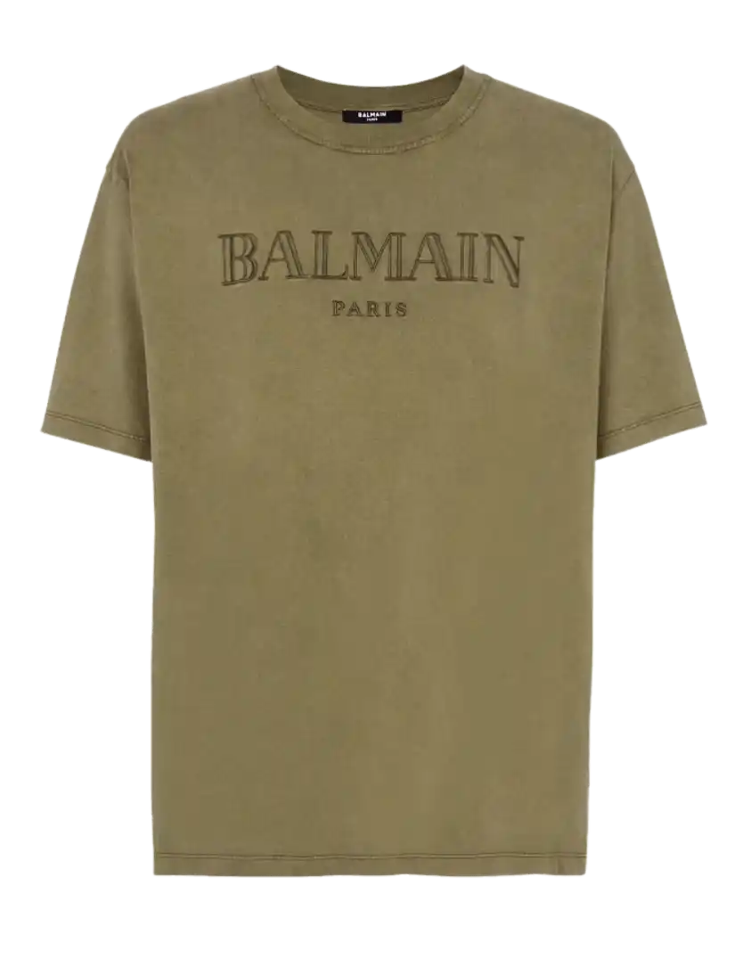 Balmain Vintage Balmain Embroidered T-shirt - Khaki