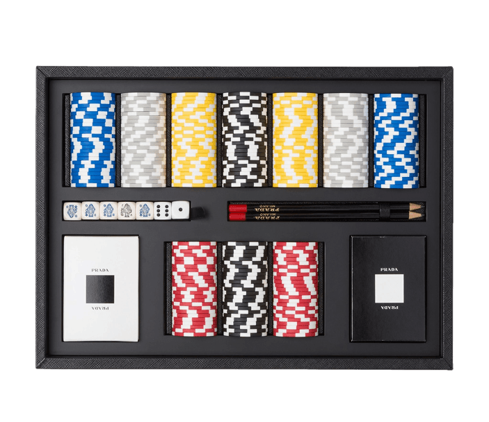 Prada Saffiano Leather Poker Set - Black