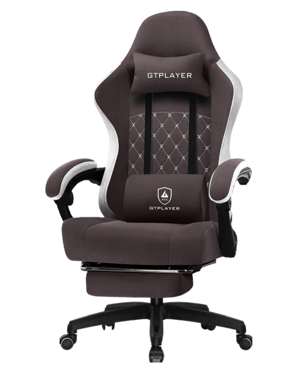 GTPLAYER Fabric Gaming Chair - Brown