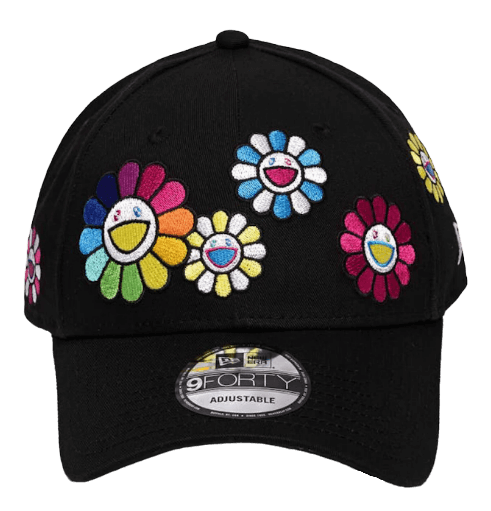 New Era x Takashi Murakami Flower Allover Cloth Strap Hat - Faded Black
